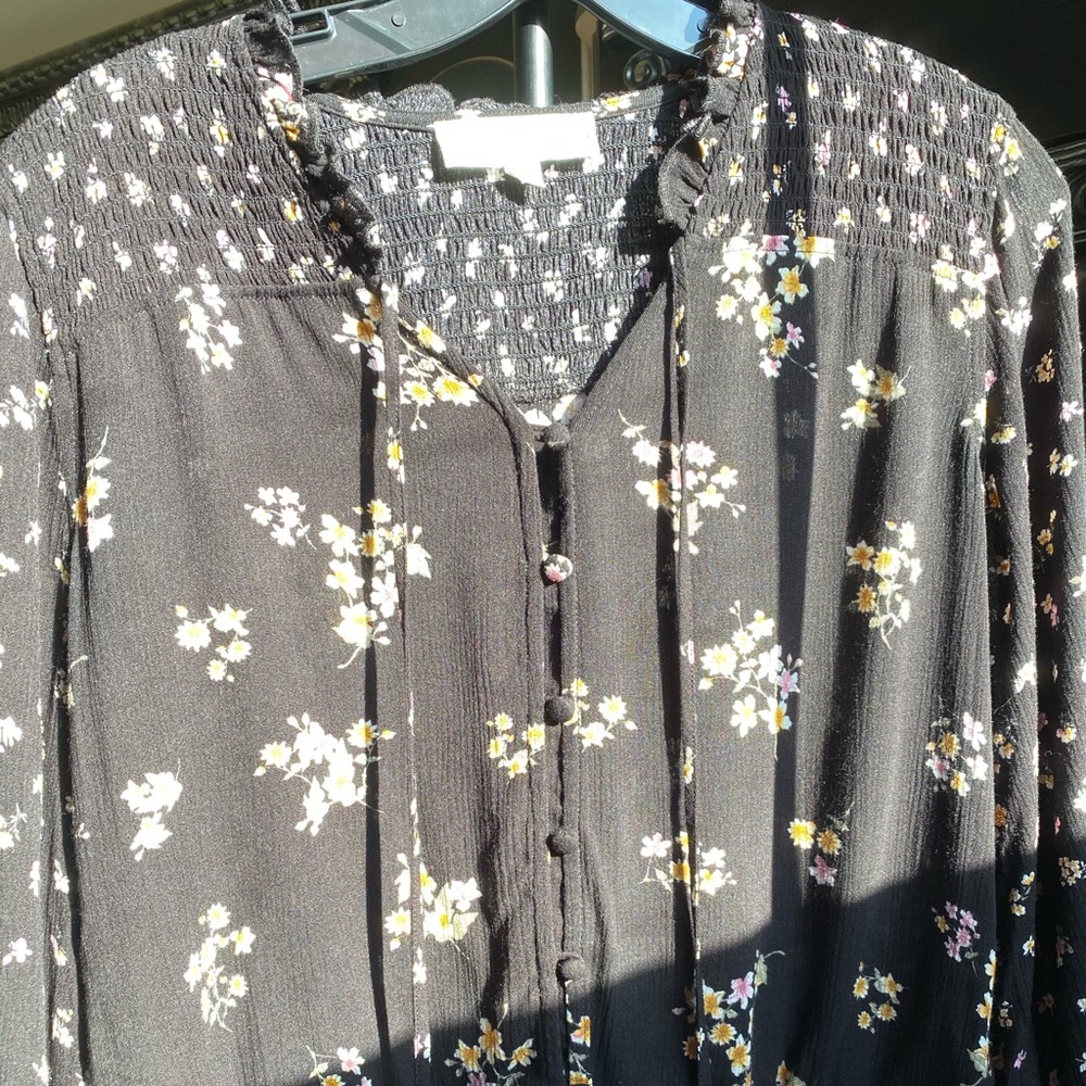 Long sleeve floral button down shirt